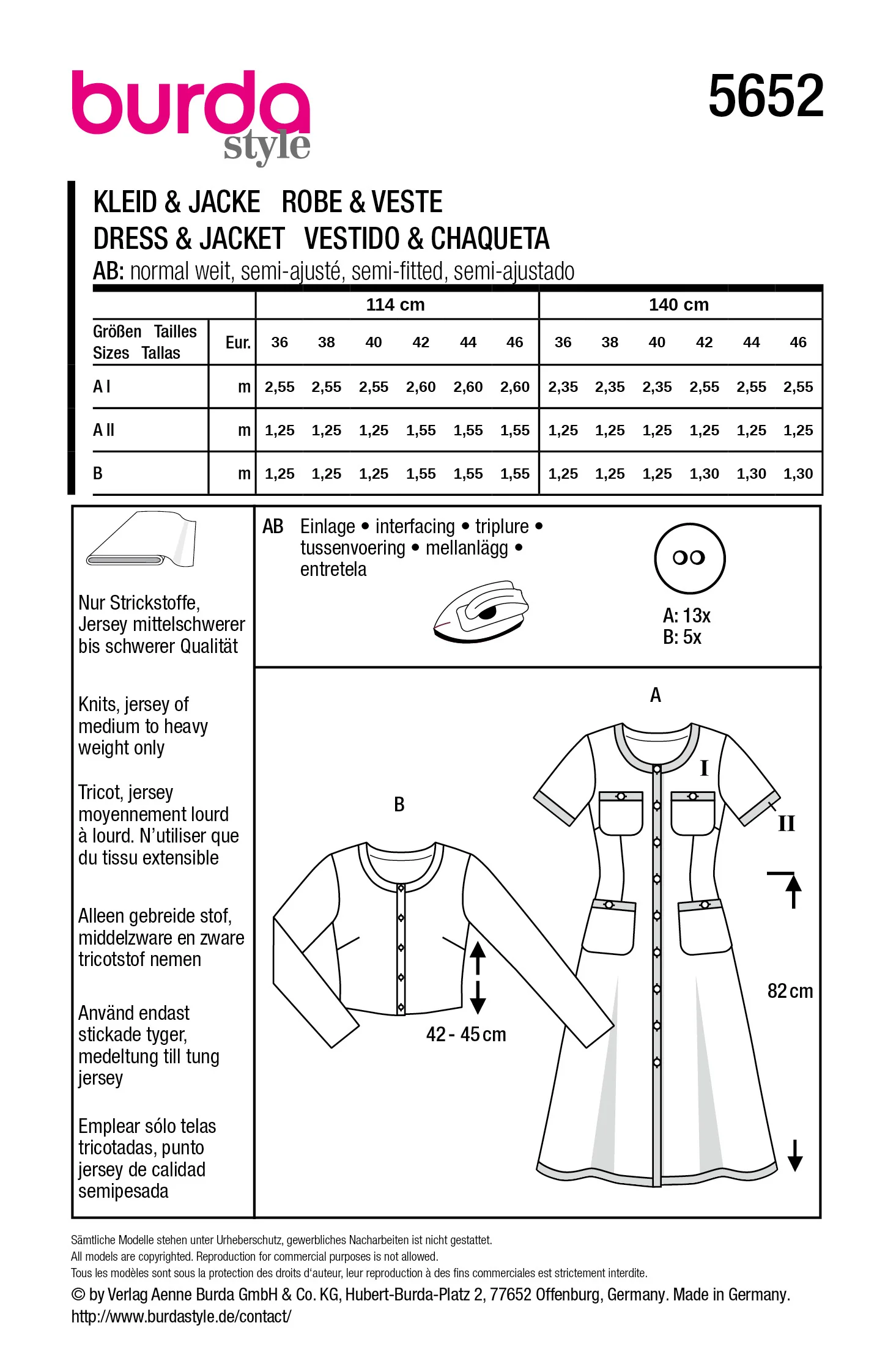 Patron Burda n°5652 : Robe & Veste - Image 7