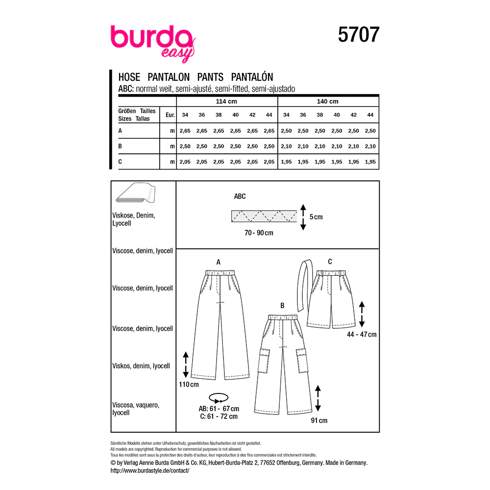 Patron Burda n°5707 : Pantalon - Image 9