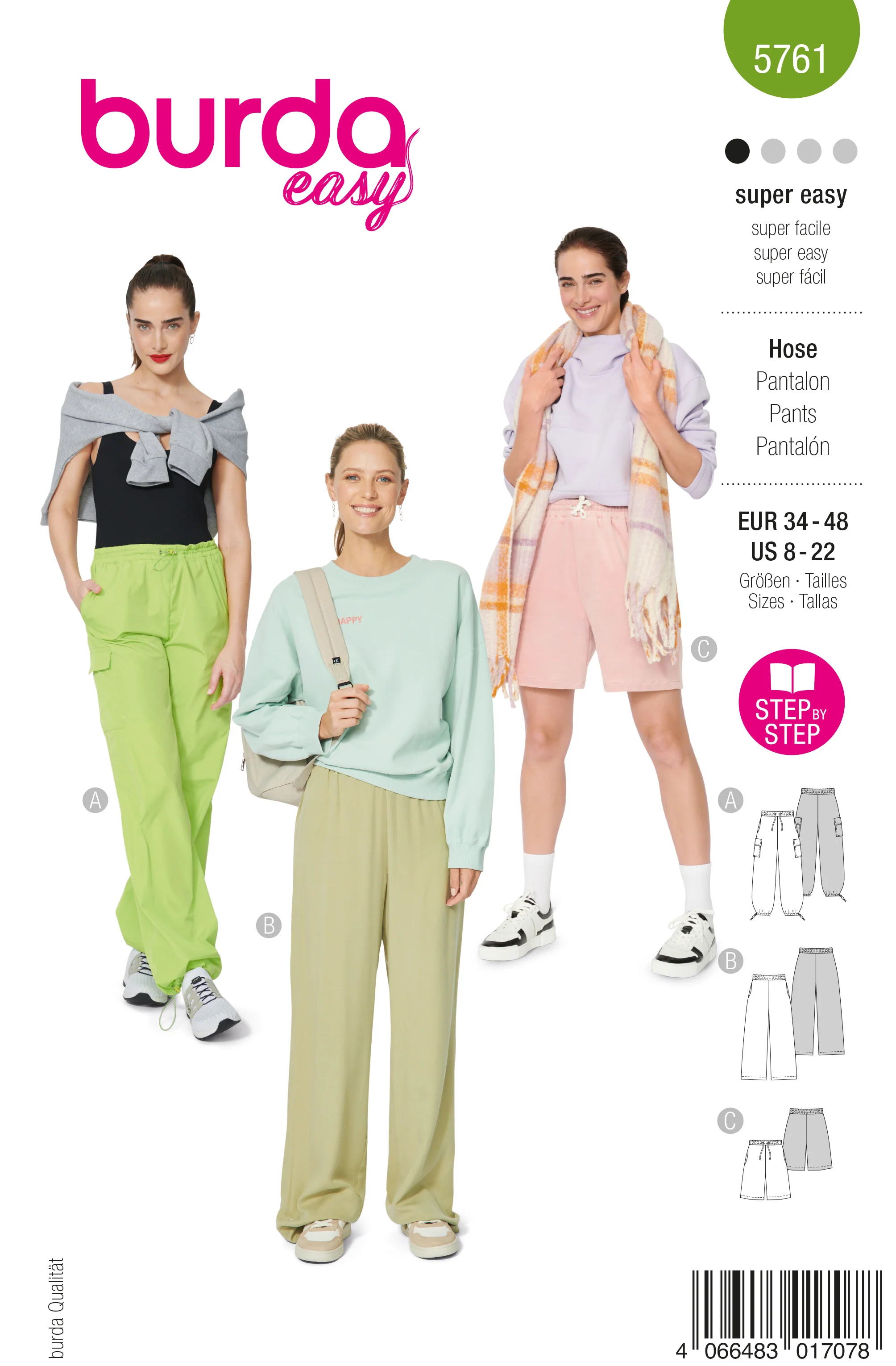 Patron Burda n°5761 : Pantalon cargo
