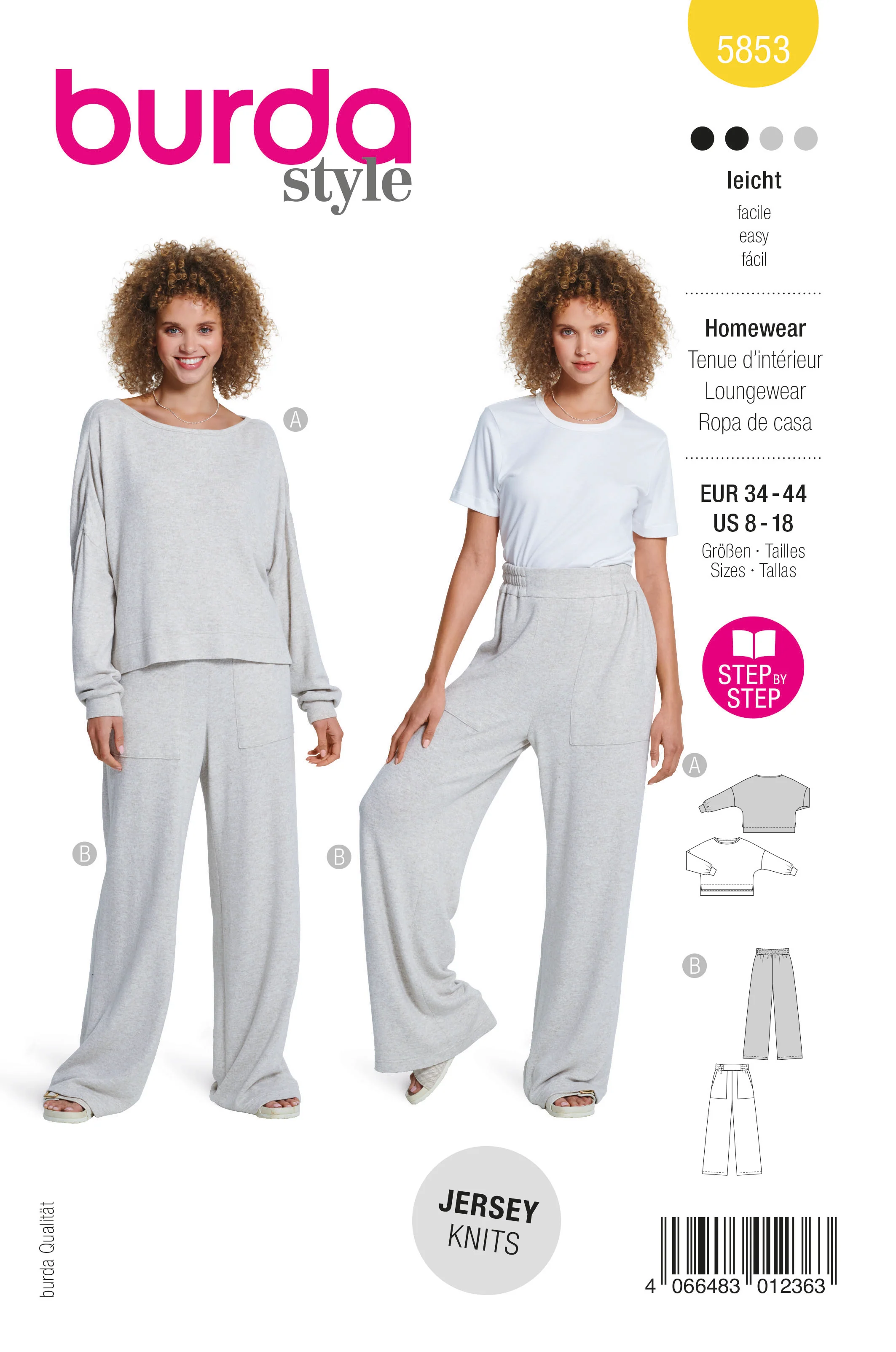 Patron Burda n°5853 : Tenue d'intérieur