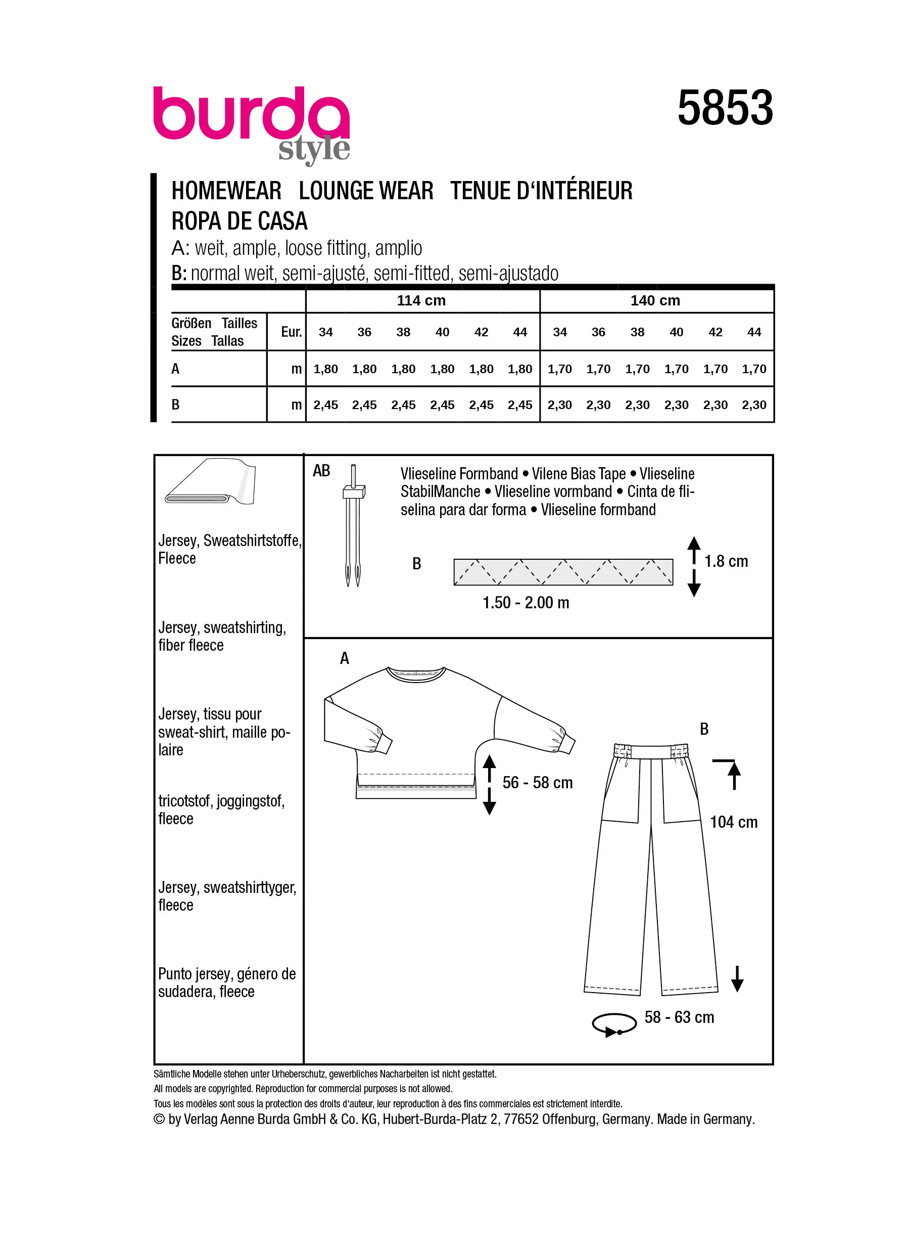 Patron Burda n°5853 : Tenue d'intérieur - Image 7