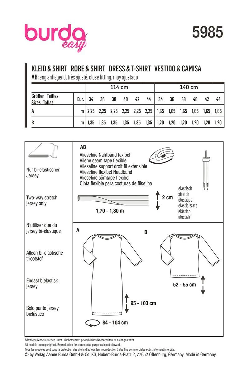 Patron Burda n°5985 : Robe & T-shirt - Image 2