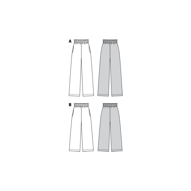 Patron Burda n°6229 : Pantalon à coulisse élastiquée avec des poches dans les coutures jambe ample - Image 2