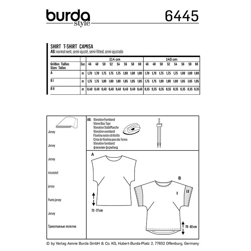 Patron Burda n°6445: Tee-shirt encolure ronde - Image 4