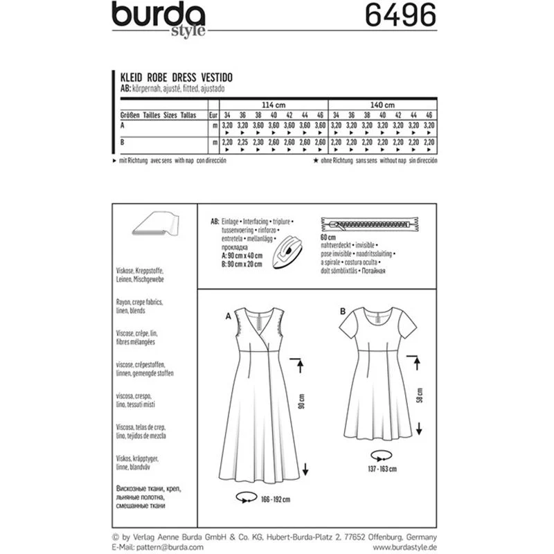 Patron Burda n°6496 : Robe cache-coeur - Image 2