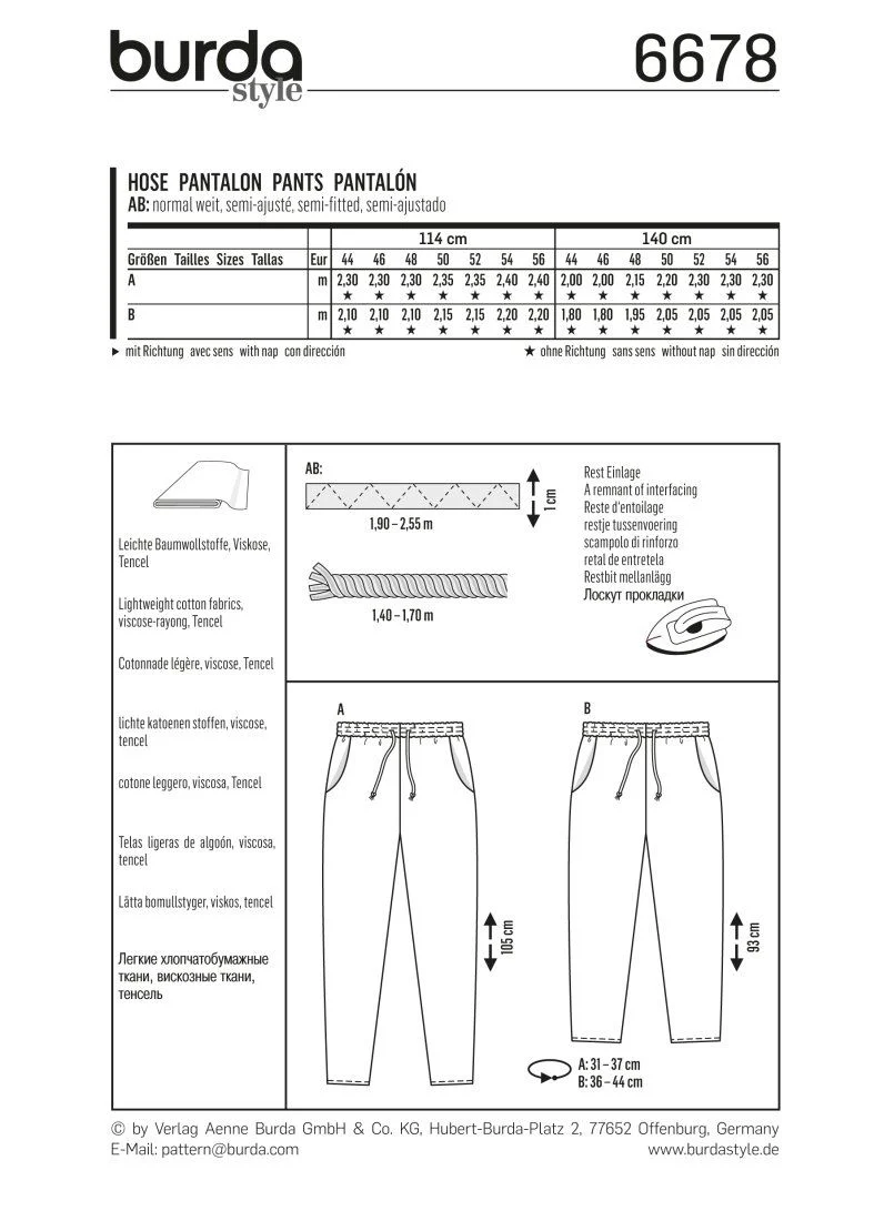 Patron N°6678 Burda: Pantalon décontracté - Image 4