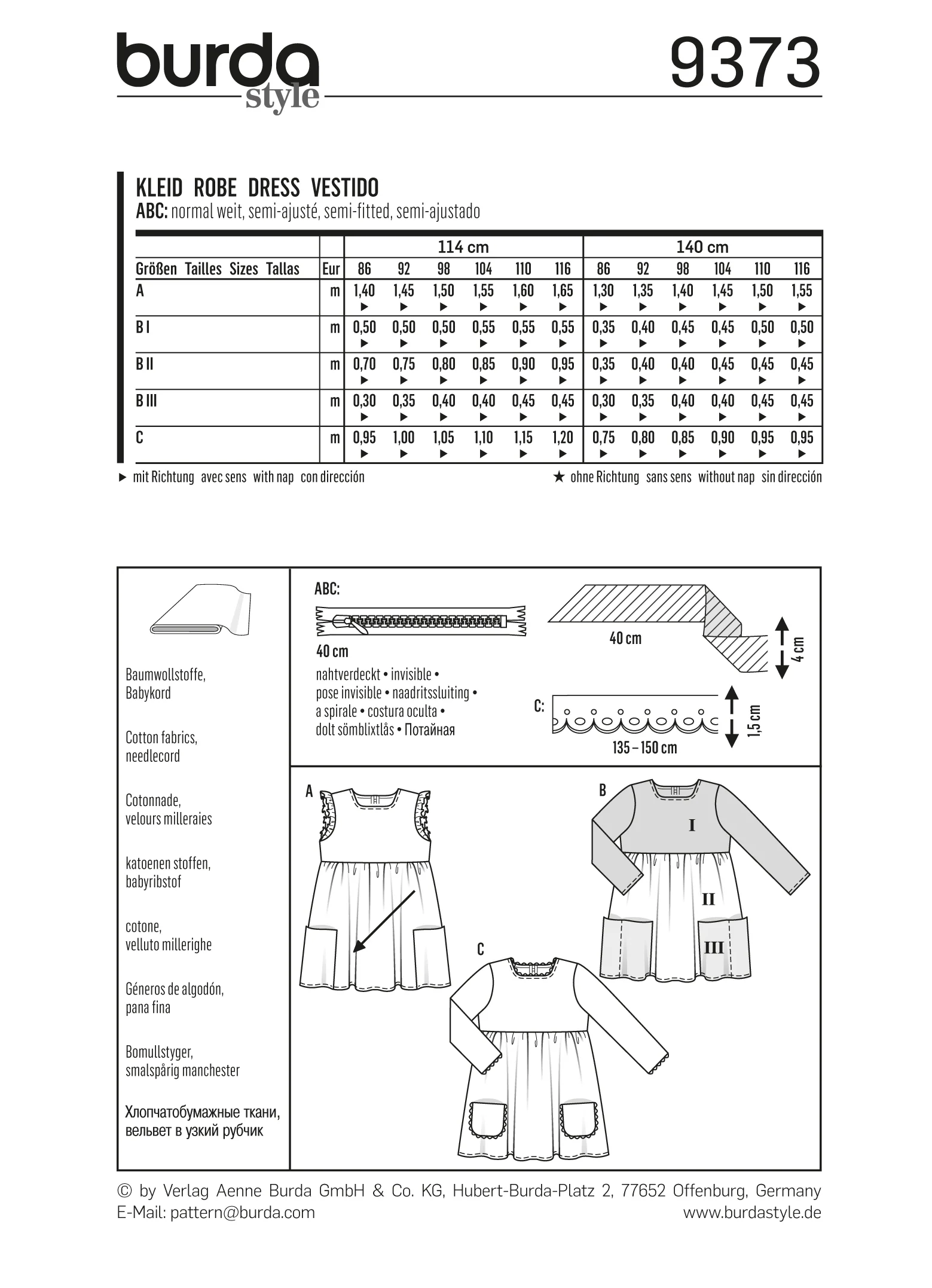 Patron N°9373 Burda : Robe bouffante - Image 6