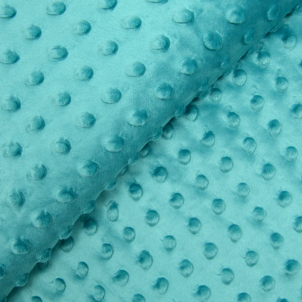 Polaire minky relief turquoise