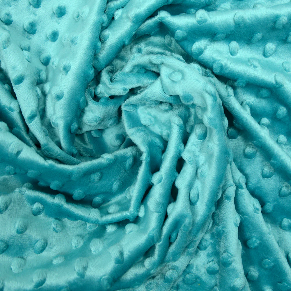 Polaire minky relief turquoise - Image 3