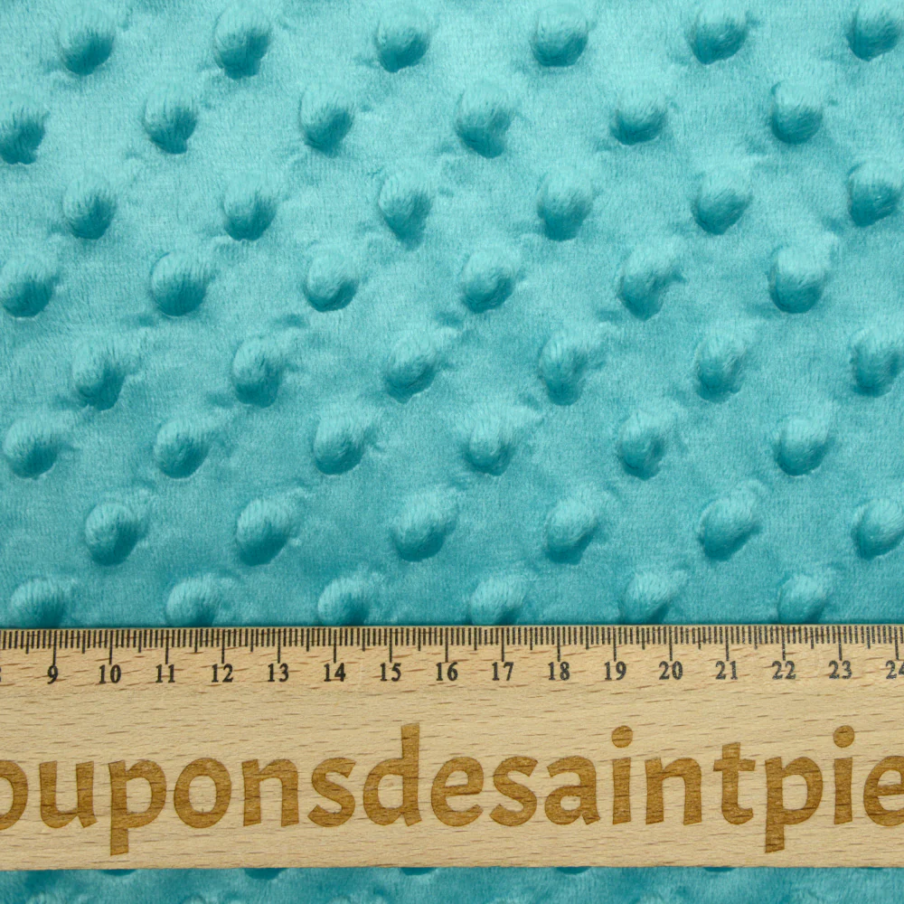 Polaire minky relief turquoise - Image 5