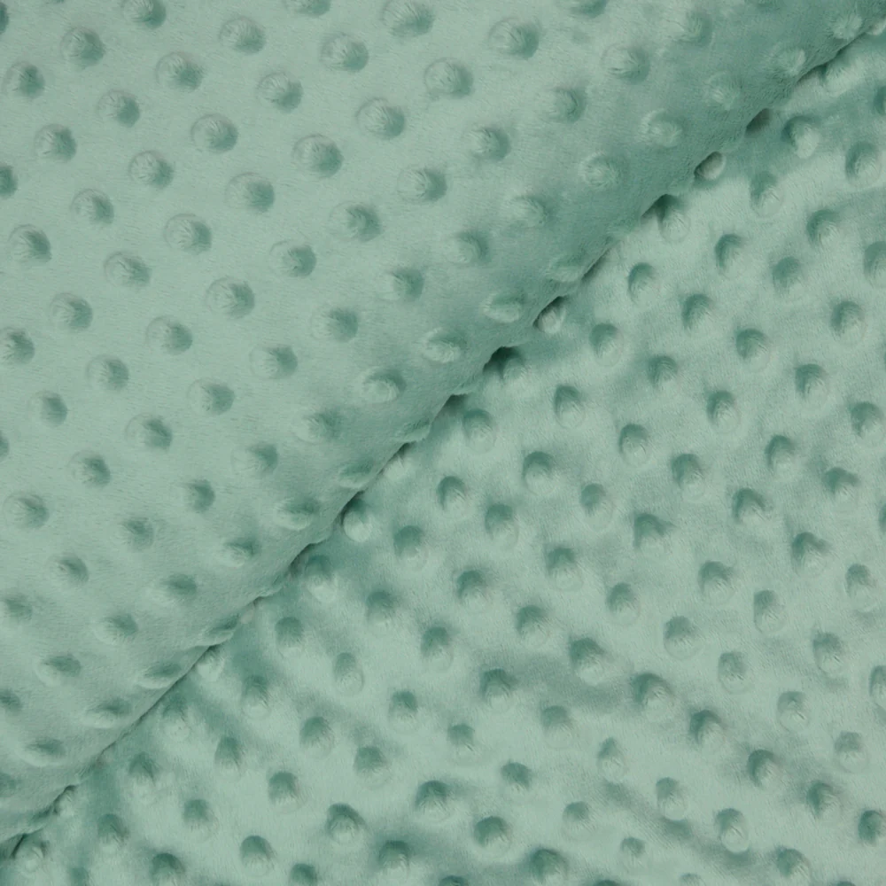 Polaire minky relief vert d'eau