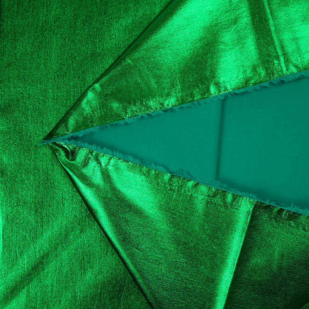Polycoton lamé Paola vert - Image 3