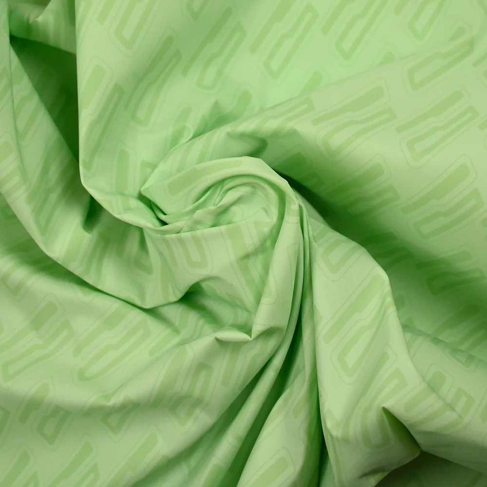 Polyester déperlant imprimé fantaisie vert - Image 2