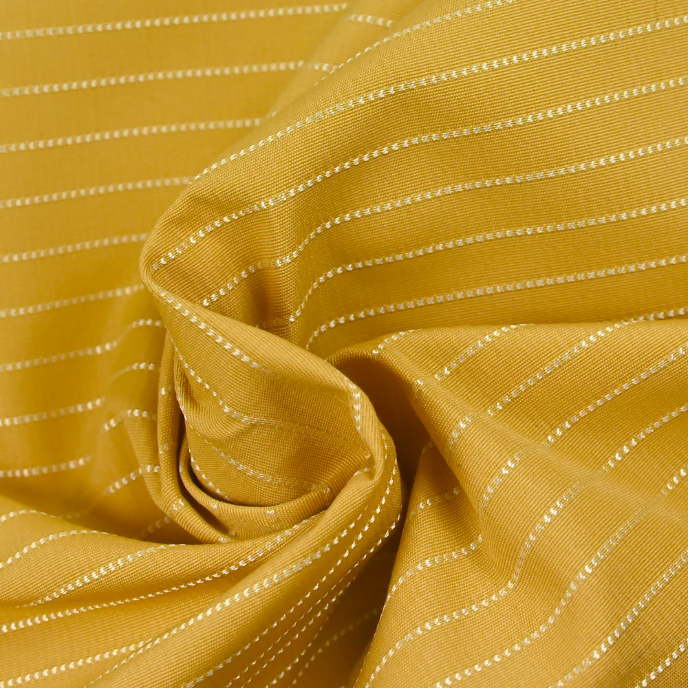Polyester rayé nacré fond ocre - Image 2