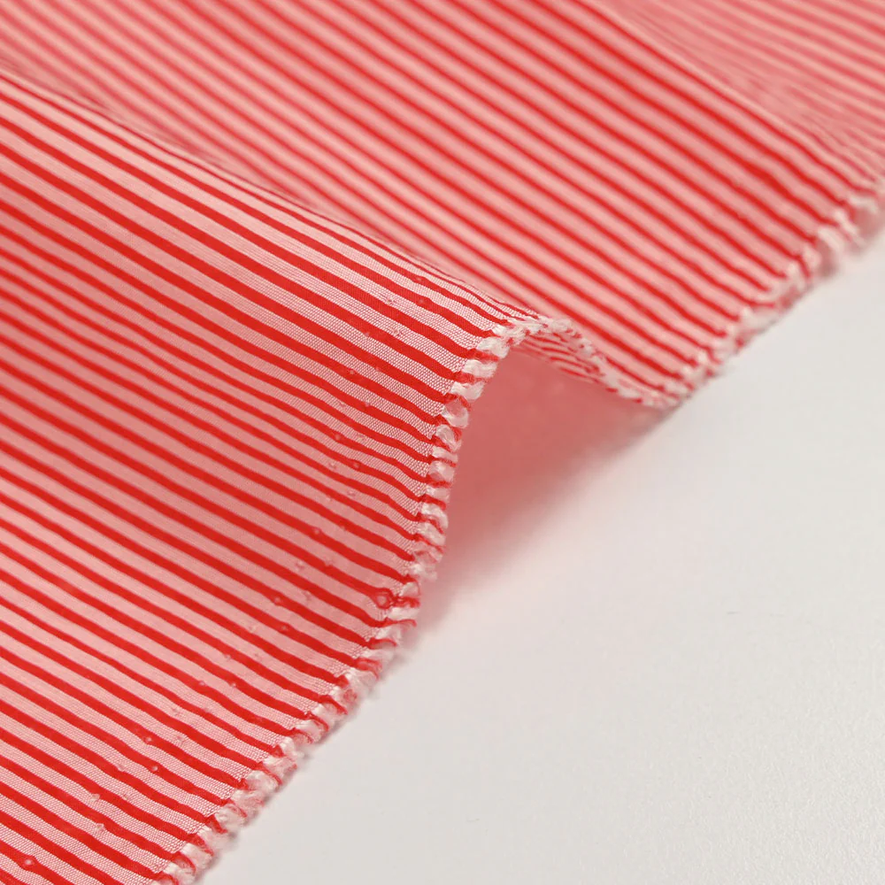 Polyviscose tissée-teinte rayure blanche et rouge - Image 4