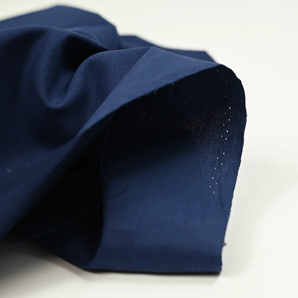 Popeline de coton bleu marine - Image 4