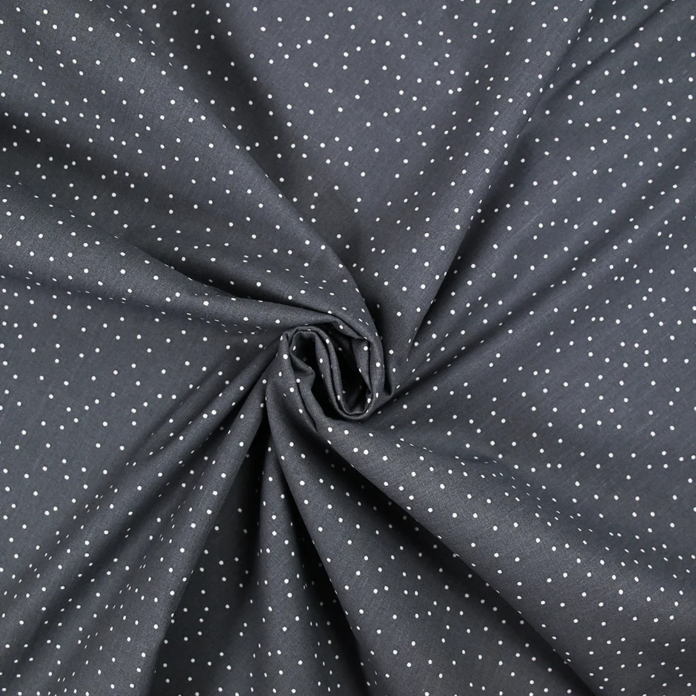 Popeline de coton imprimée confettis fond gris - Image 2