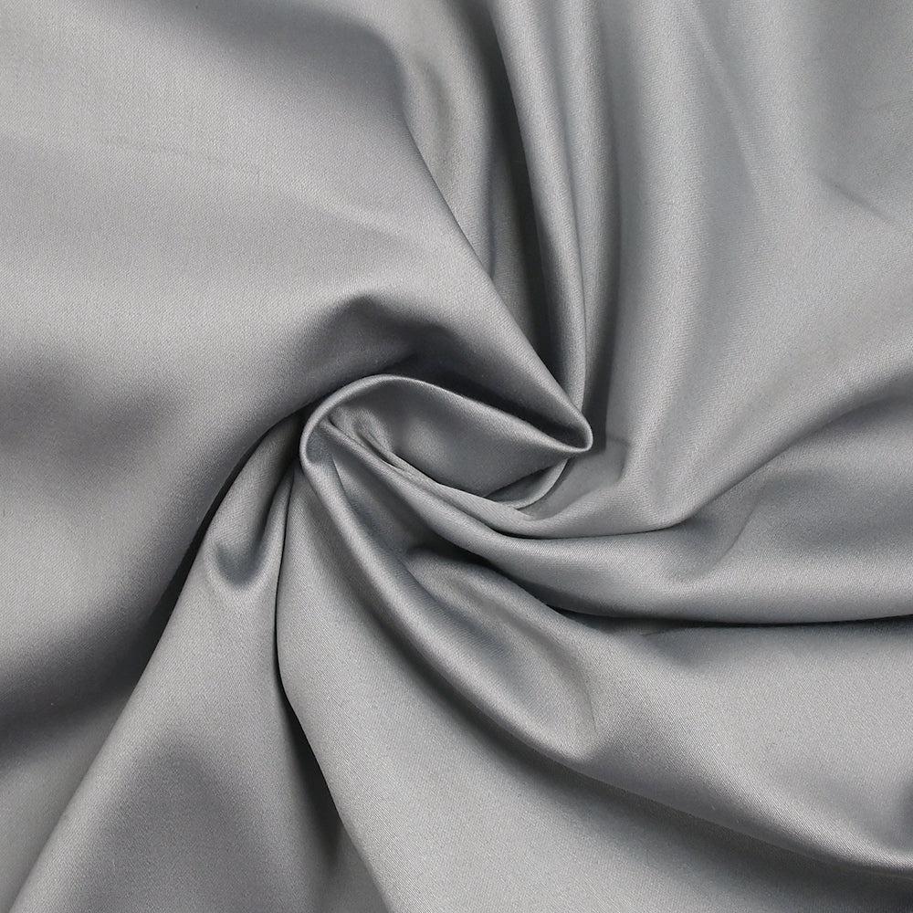 Popeline de coton satinée gris - Image 2