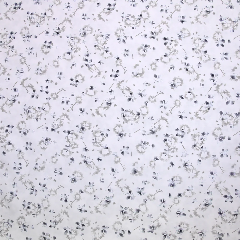 Popeline polycoton imprimée camouflage gris
