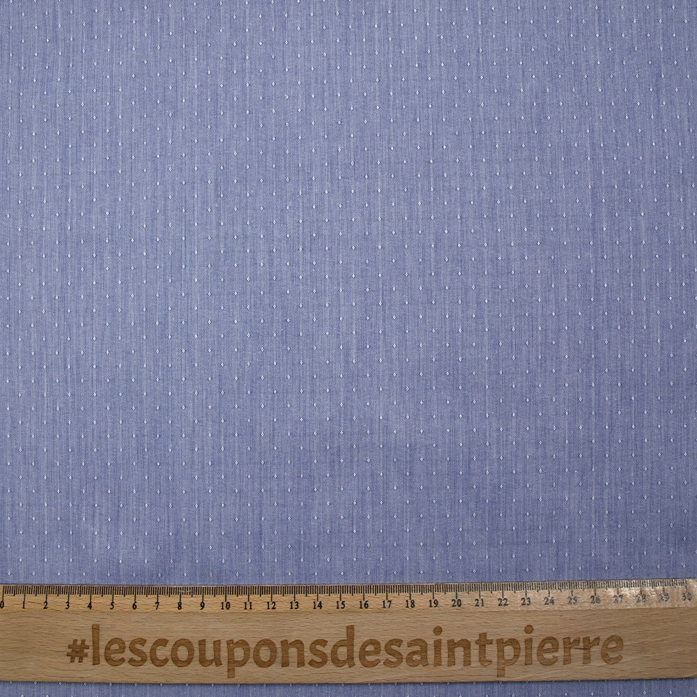 Popeline polycoton jacquard Anatole bleu roi - Image 3