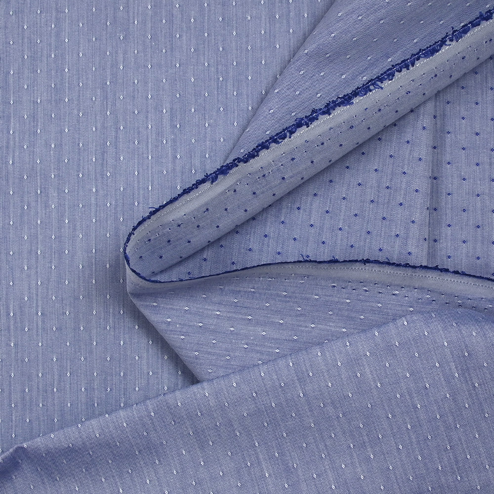 Popeline polycoton jacquard Anatole bleu roi - Image 5