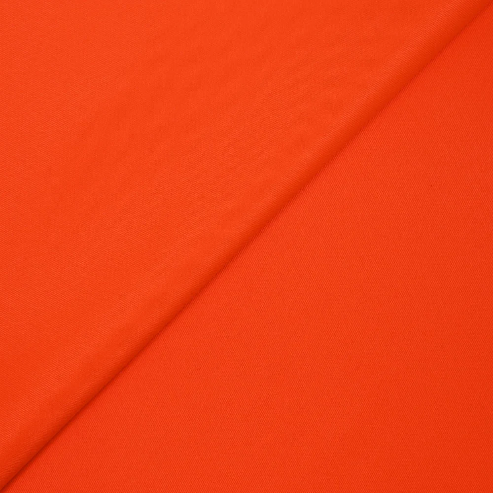 Satin de polyester orange fluo