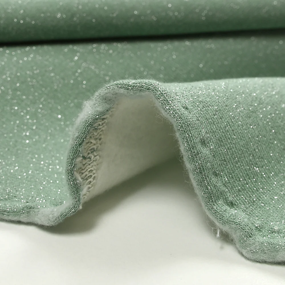 Sweat minkee épais Lurex vert céladon - Image 6