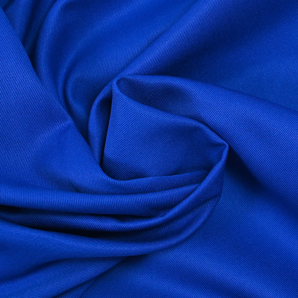 Tissu tailleur en polyviscose sergé bleu - Image 2