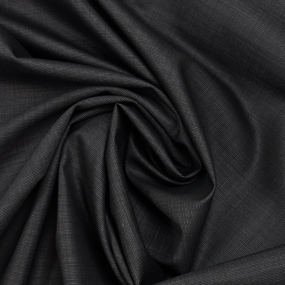 Tissu tailleur laine mélangée fantaisie anthracite fond noir - Image 2