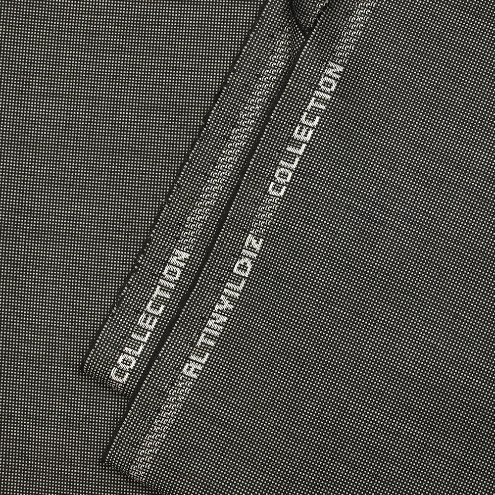 Tissu tailleur laine mélangée fantaisie gris clair fond noir - Image 4