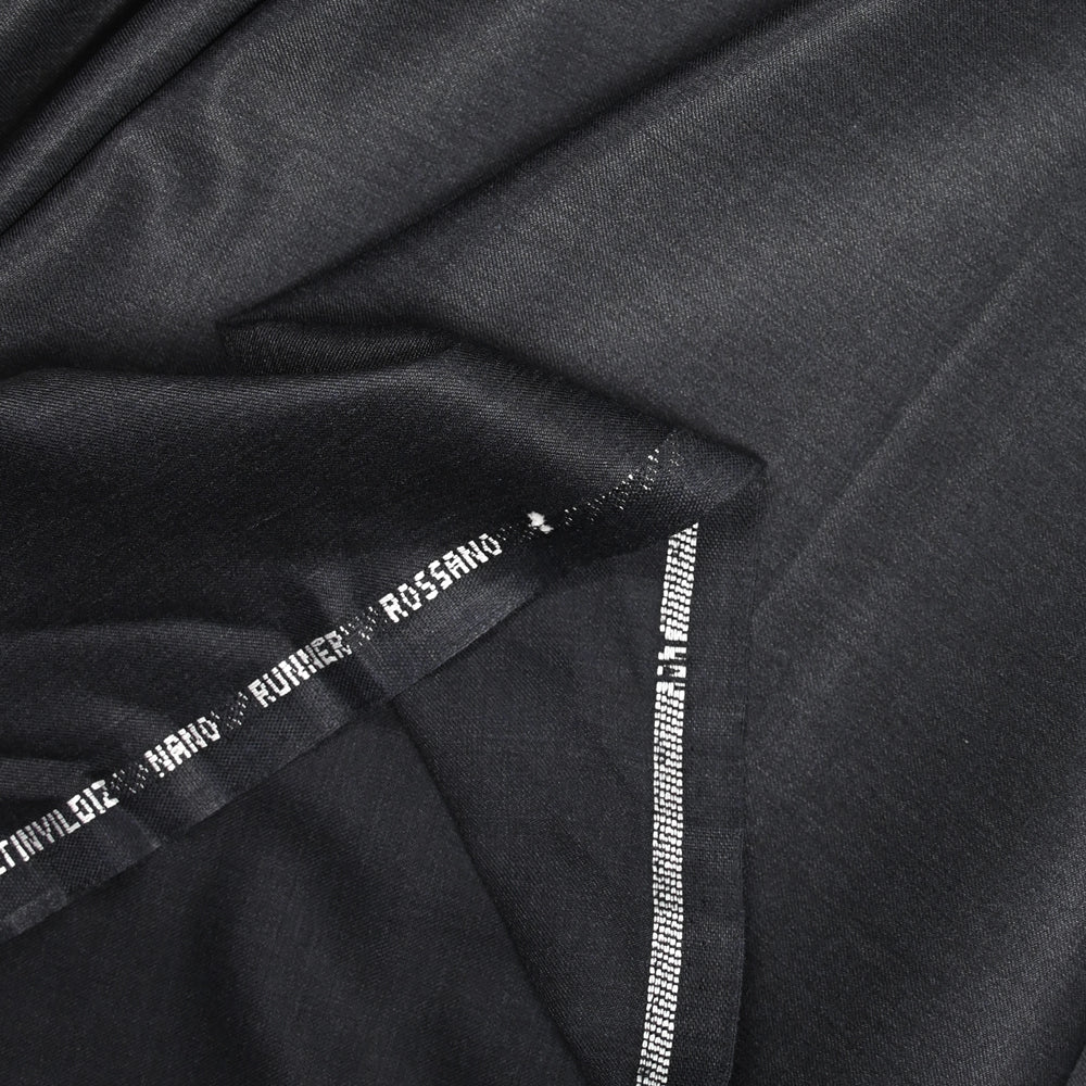 Tissu tailleur laine mélangée fantaisie gris foncé chiné - Image 3