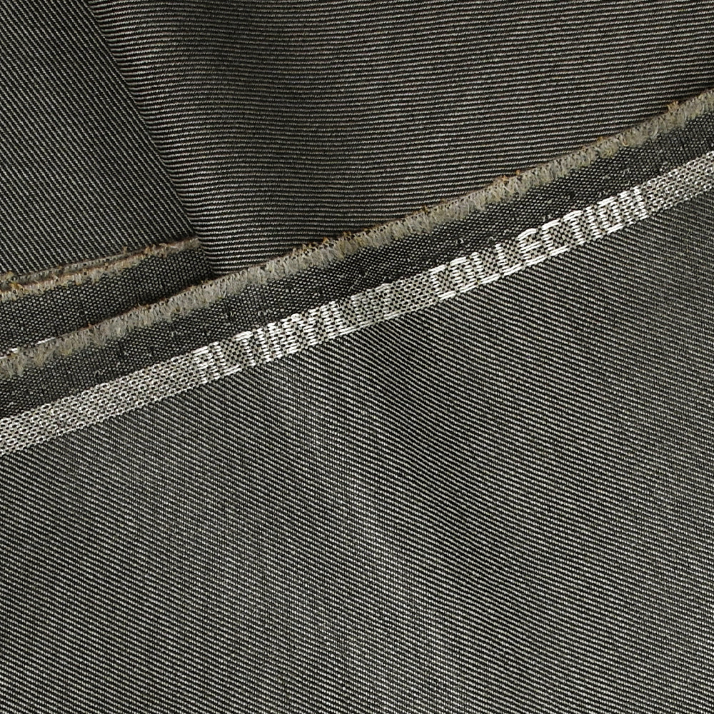 Tissu tailleur laine mélangée sergé grège et anthracite - Image 3