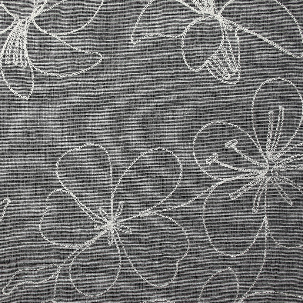 Toile brodée Ariel gris chiné
