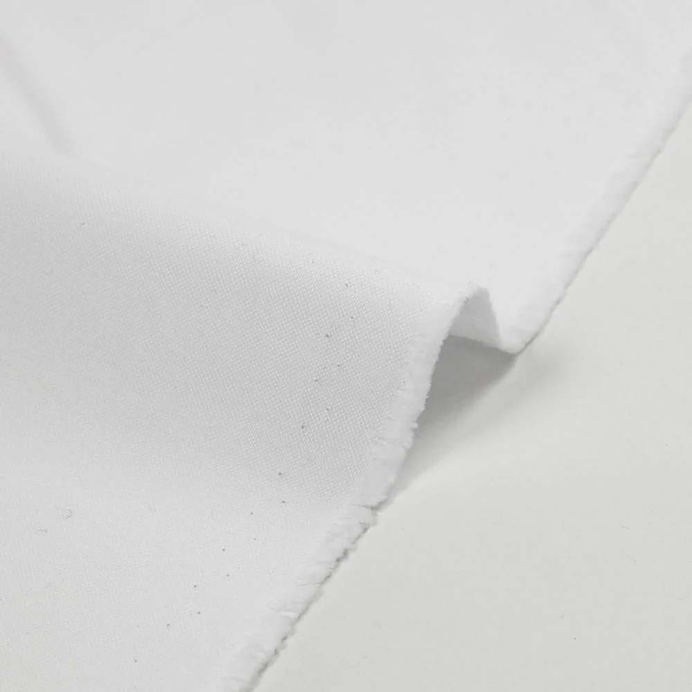 Toile de coton unie blanche - Image 4