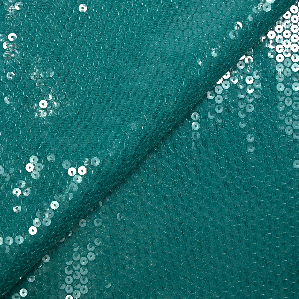 Tulle sequin turquoise - Image 4