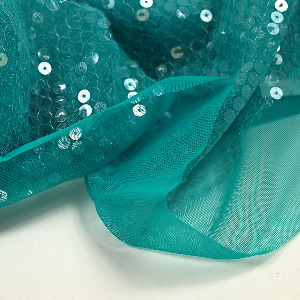 Tulle sequin turquoise - Image 6