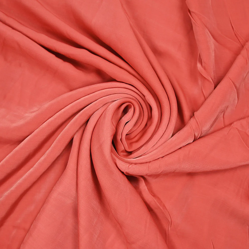 Twill polyviscose doupionné satiné Rosa corail - Image 2