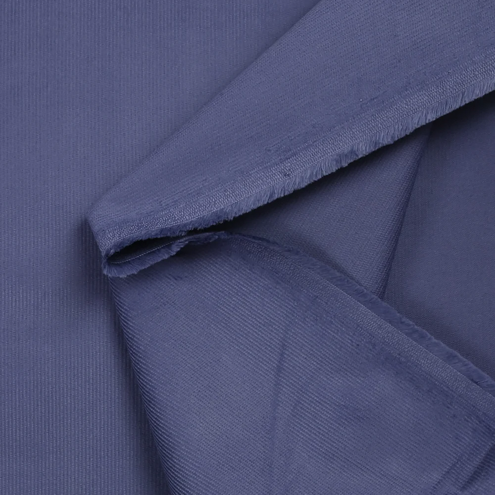 Velours côtelé de coton 1 mm bleu bleuet - Image 5