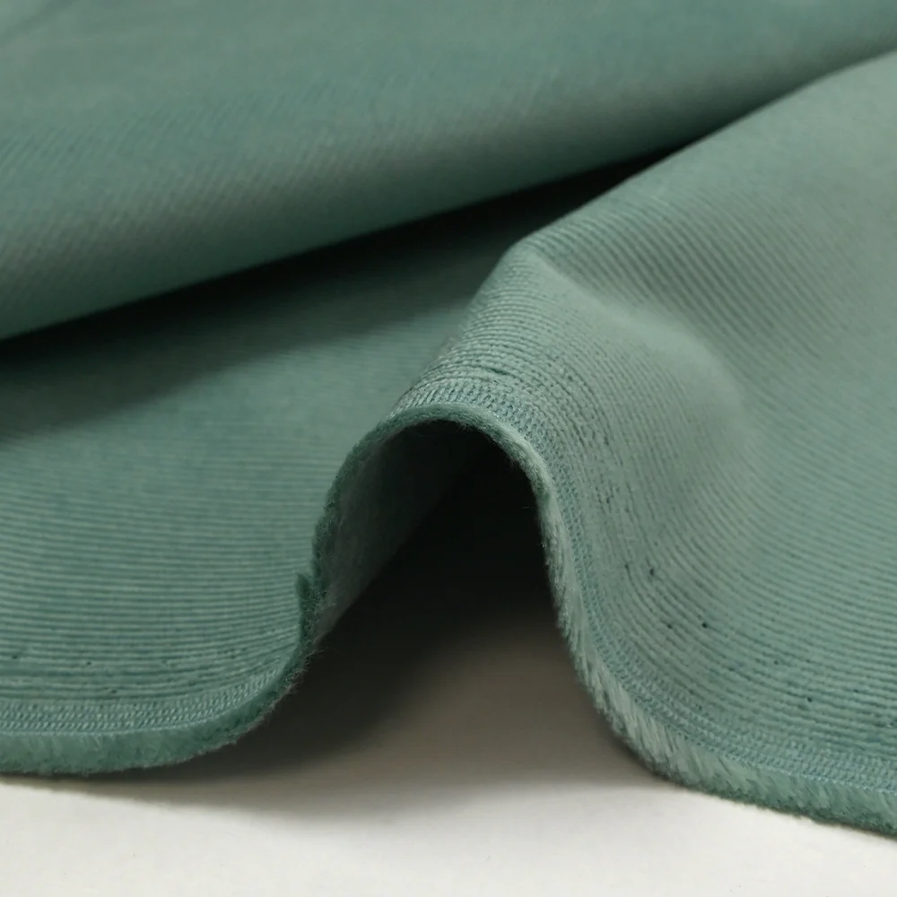 Velours côtelé de coton 1 mm jade - Image 6
