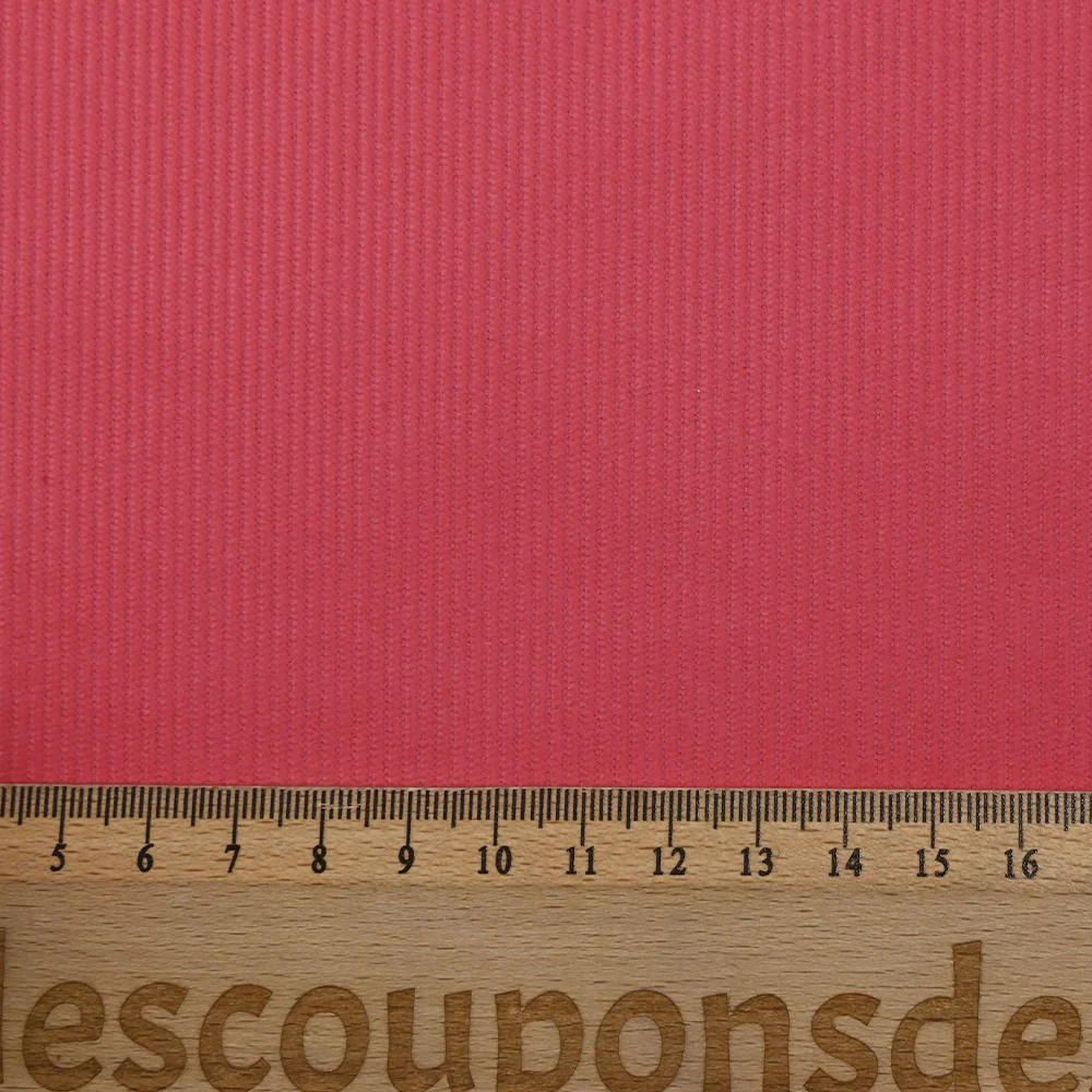 Velours côtelé de coton 2 mm rose framboise - Image 3