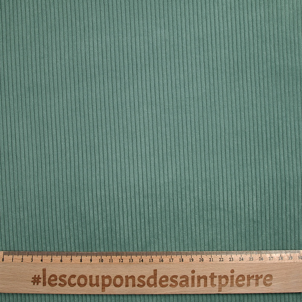 Velours polyester côtelé jade - Image 3