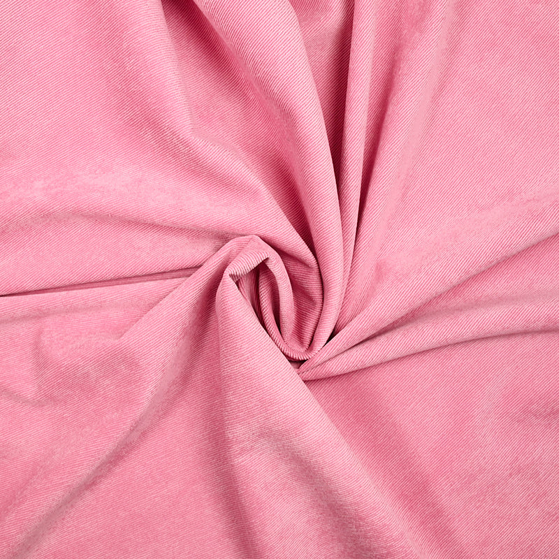 Velours polyester fines côtes rose - Image 2