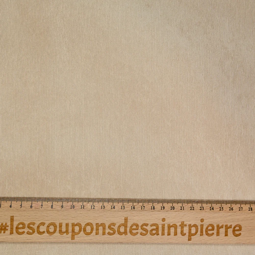 Velours polyester fines côtes sable - Image 3