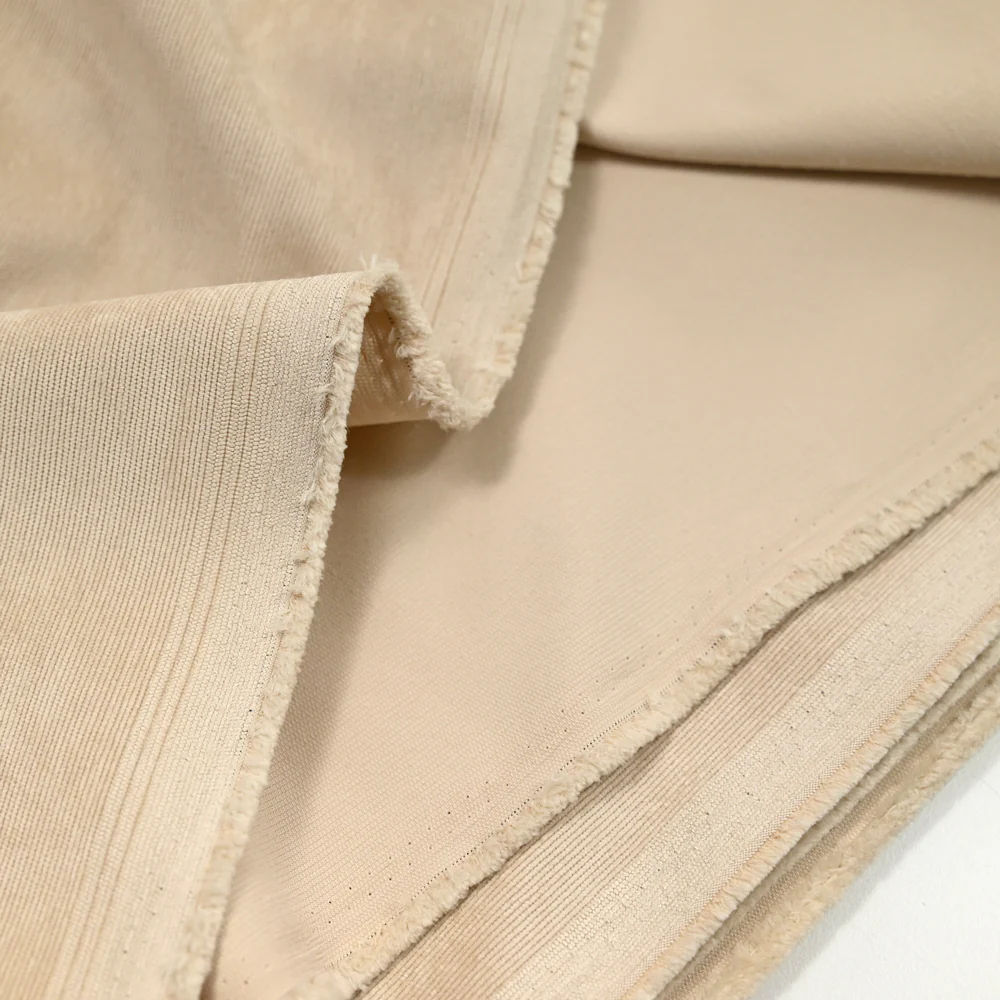 Velours polyester fines côtes sable - Image 4