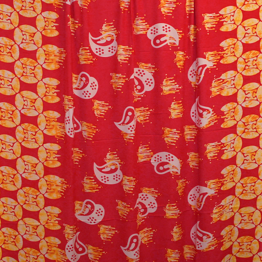 Viscose imprimée flamme fond rouge - Image 4
