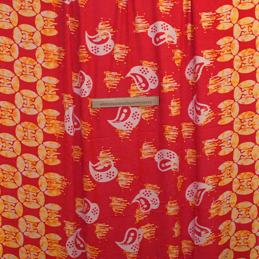 Viscose imprimée flamme fond rouge - Image 5
