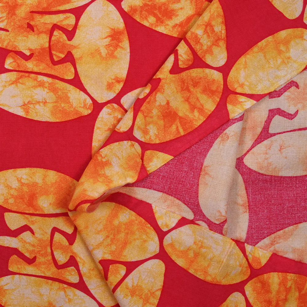 Viscose imprimée flamme fond rouge - Image 6