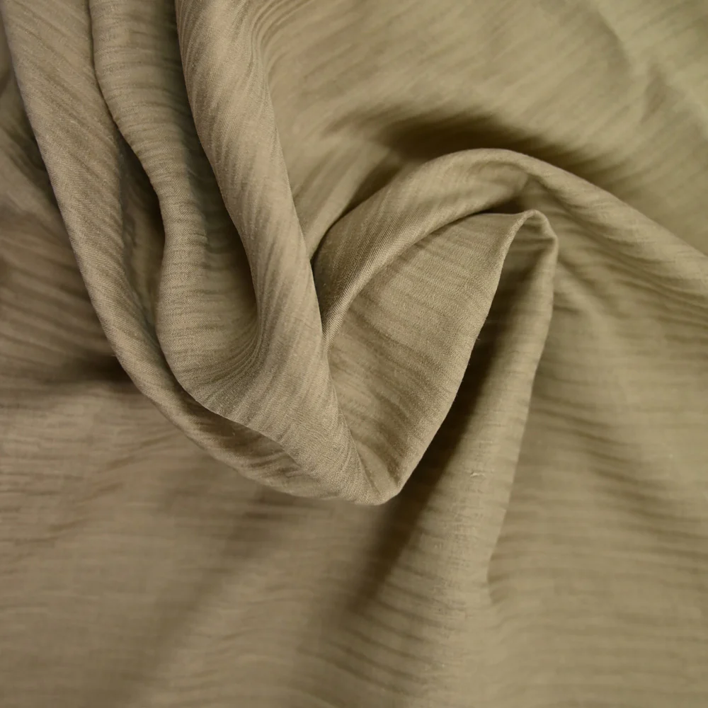 Coton et viscose rayé fantaisie Joelina cappucino - Image 2