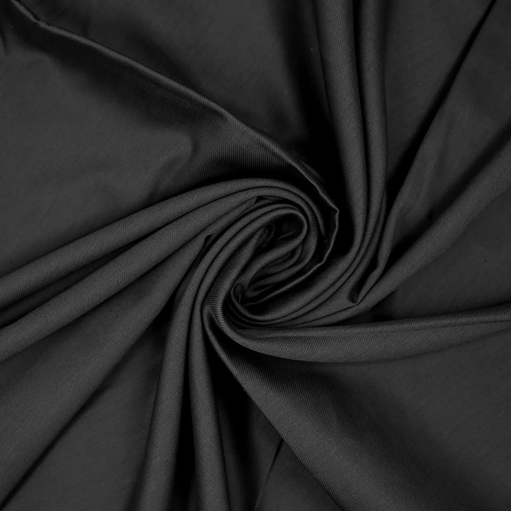 Voile de coton sergé gris anthracite - Image 2