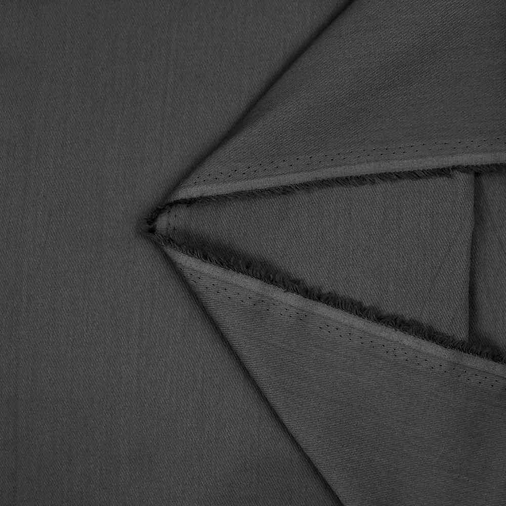 Voile de coton sergé gris anthracite - Image 3